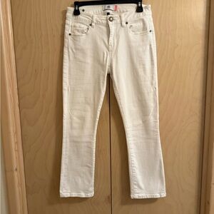 CAbi Classic White Denim Kick It Crop Jeans Size 2